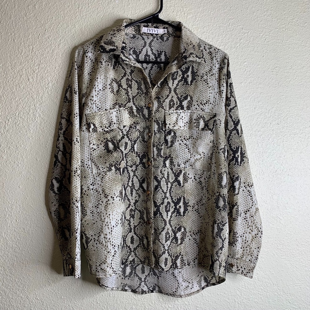 Ivivi Button Down Snake Pattern Blouse - image 1